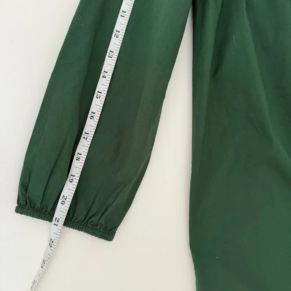J Crew Mercantile Womens One Shoulder Ruffle Green Shift Dress Size 6 Fall Chic - Picture 9 of 10